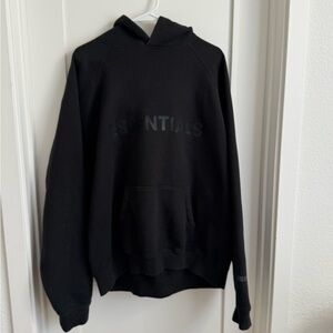 Fear of God Essentials Pullover Hoodie Applique Logo Black